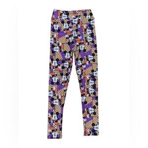LuLaRoe Adult 00-0 Tween Leggings Disneys Mickey Purple Retro Designs Streetwear